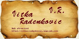 Vitka Radenković vizit kartica